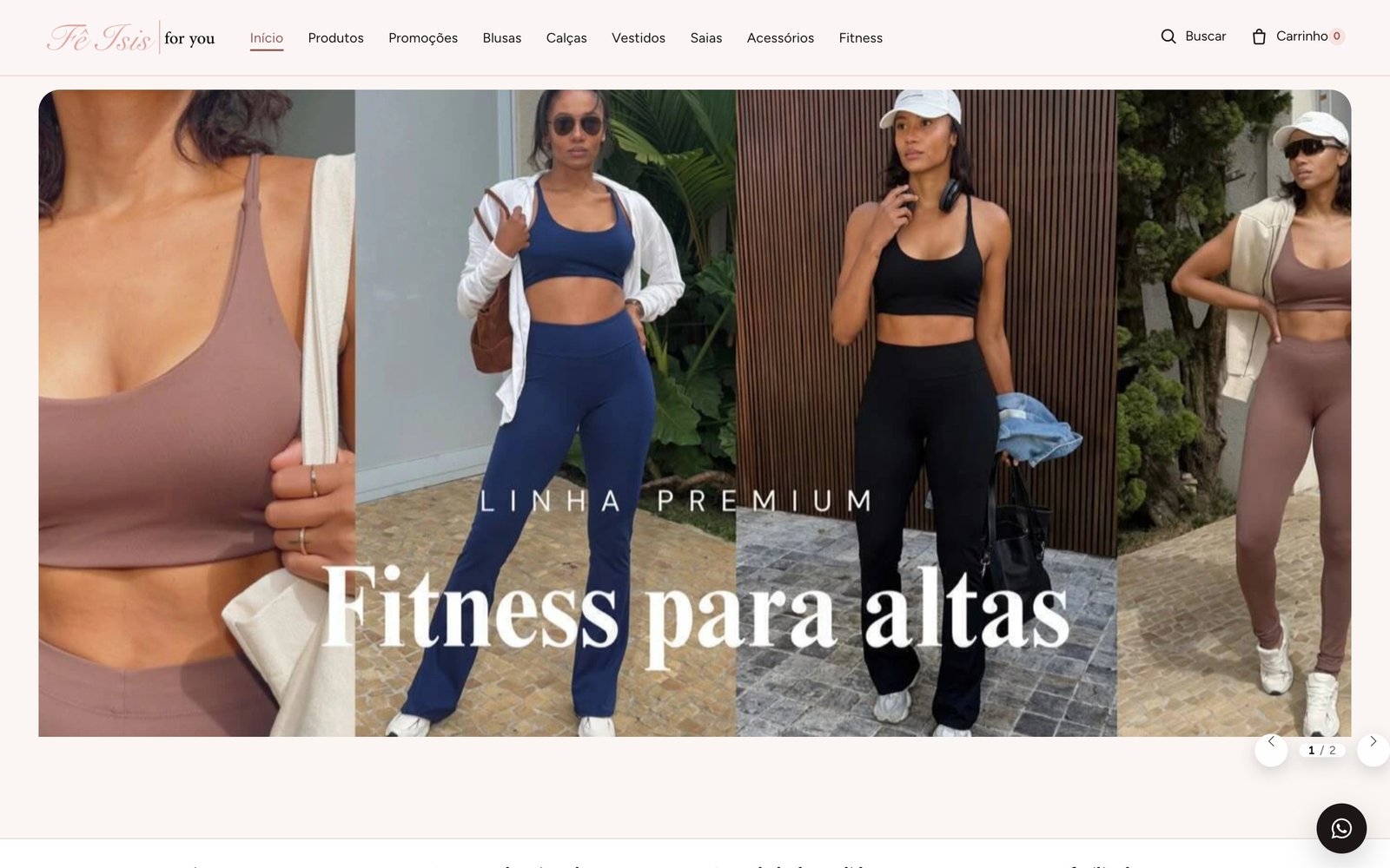 Fé Isis, loja virtual de moda para mulheres altas com provador virtual por IA